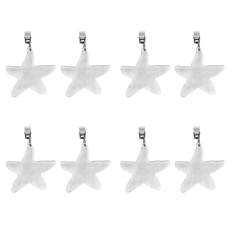 TEKEFT Set of 8 Stainless Steel Starfish Shaped Table Cover Tablecloth Weights - Image 1